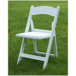 Chair - white resin with seating pad