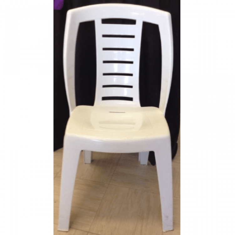 Chair - white stacking square seat bistro