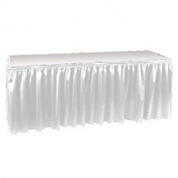 Table Skirt with velcro clips - White