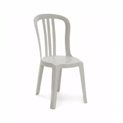 Chair - white stacking round seat bistro