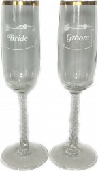 Bride & Groom Champagne glasses (set)