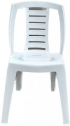 Chair - white stacking square seat bistro