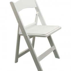 Chair - white resin with seating pad