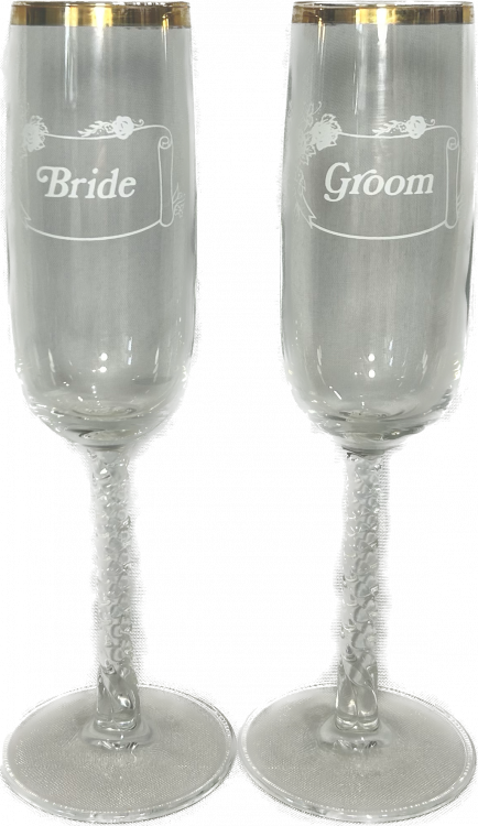Bride & Groom Champagne glasses (set)